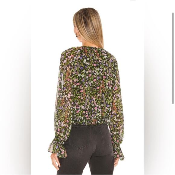 Amanda Uprichard Orleans Long Sleeve Top in Charmont Size Large - Picture 3 of 12